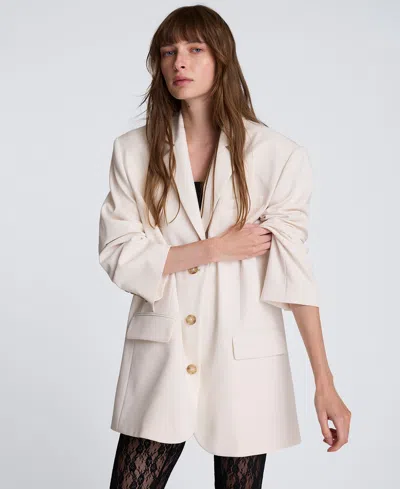 Kenneth Cole Women's Three-button Boyfriend Jacket In White