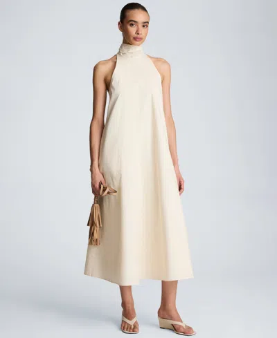 Kenneth Cole Women's Tie Back Halter Neck Midi Dress In Gray