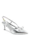 Kenneth Cole Umayra Slingback Pointed Toe Pump In Silver Snake