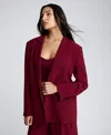 Kenneth Cole One-button Stretch Crepe Blazer In Wineberry