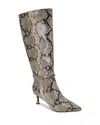 Kenneth Cole Utah Pointed Toe Knee High Boot In Taupe Snake