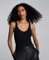 Kenneth Cole V-neck Knit Tank In Black