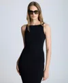 Kenneth Cole Varigated Rib Sweater Tank In Black