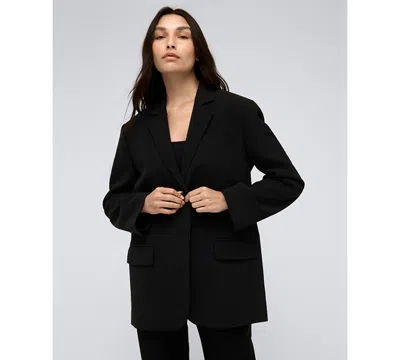 Kenneth Cole Women's Vision Twill Three-button Boyfriend Jacket In Black