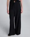 Kenneth Cole Luxe Twill Wide Leg Pleat Front Pant In Black