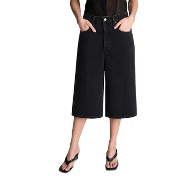 Kenneth Cole Women's Wide-leg High-rise Shorts In Black