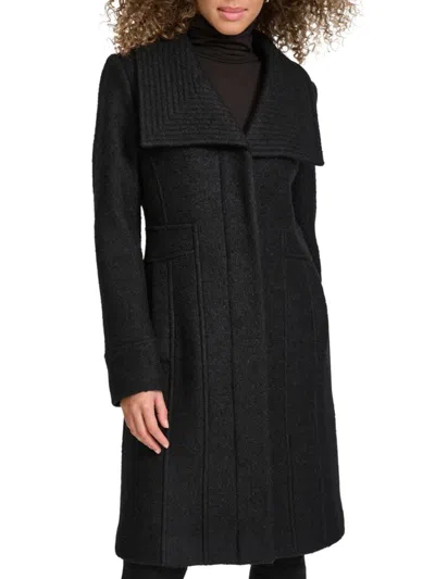 Kenneth Cole Wool-blend Coat In Black