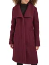 Kenneth Cole Women's Wing Collar Wool Blend Overcoat In Burgundy