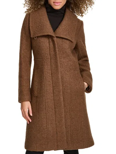 Kenneth Cole Wool-blend Coat In Sepia