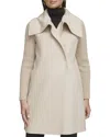 Kenneth Cole Womens Asymmetrical Wool-blend Jacket, L In Neutral