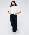 Kenneth Cole Womens Heavyweight Cotton Jersey Logo T Shirt High Rise Barrel Leg Denim Jeans In Black