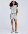 Kenneth Cole Womens Striped Tie Side Tank Top Side Zip Striped Shorts