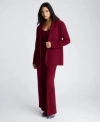 Kenneth Cole Womens Urban Stretch One Button Boyfriend Jacket Sweetheart Neck Bustier Cami Top High Rise Fly Fron In Wineberry