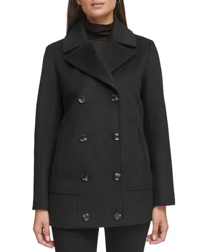 Kenneth Cole Wool-blend Coat In Black