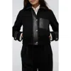 Kenneth Cole Wool Blend Crop Jacket In Black