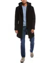 Kenneth Cole Wool-blend Melton Coat In Black