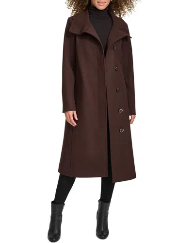 Kenneth Cole Wool-blend Coat In Brown