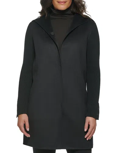 Kenneth Cole Wool-blend Medium Jacket In Black