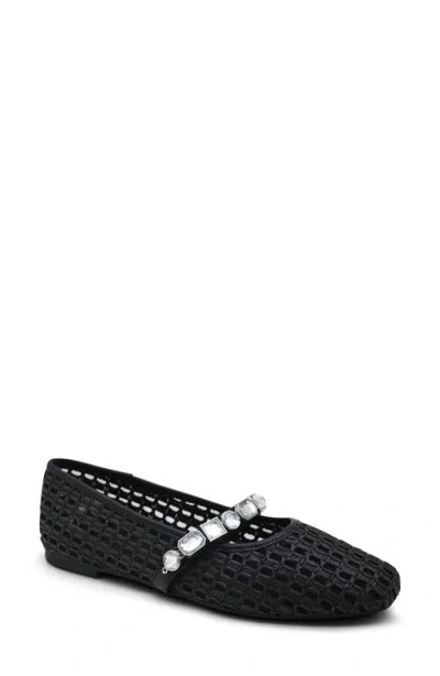 Kenneth Cole Zeta Mary Jane Flat In Black Raffia