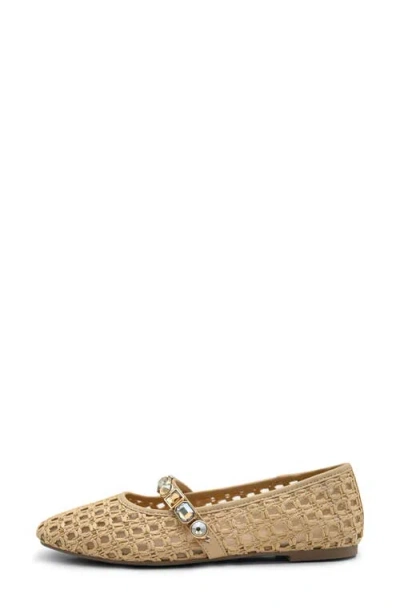 Kenneth Cole Zeta Mary Jane Flat In Natural Raffia