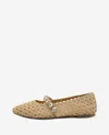 Kenneth Cole Zeta Raffia Jewel Mary Jane Flat In Natural Raffia