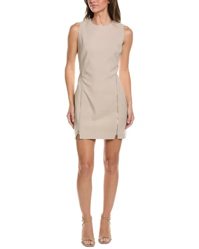 Kenneth Cole Zipper Detail Sheath Dress In Brown