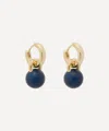 Kenneth Jay Lane 14ct Gold-plated Huggie Lapis Ball Drop Earrings In Gold