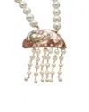 Kenneth Jay Lane 18k Plated 6-10mm Pearl Pendant Necklace