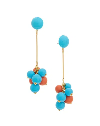 Kenneth Jay Lane 18k Plated Cluster Earrings In Pink