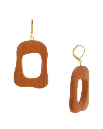 Kenneth Jay Lane 18k Plated Dangle Earrings In Burgundy