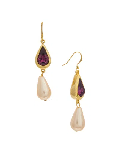 Kenneth Jay Lane 18k Plated Dangle Earrings In Pattern
