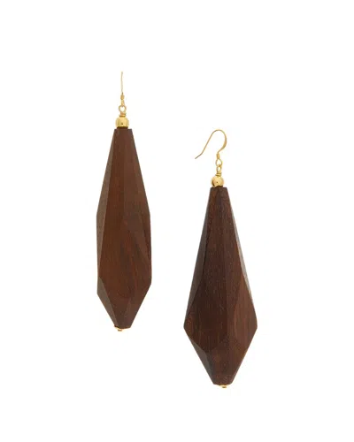 Kenneth Jay Lane 18k Plated Dangle Earrings In Pattern