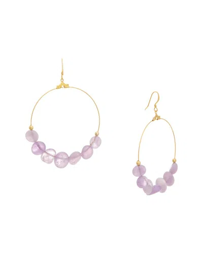 Kenneth Jay Lane 18k Plated Hoop Earrings In Gray