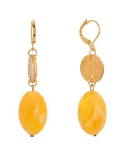 Kenneth Jay Lane 18k Plated Resin Dangle Earrings