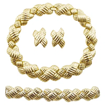 Pre-owned Kenneth Jay Lane 1980s  Necklace, Earring And Bracelet Set In Multi