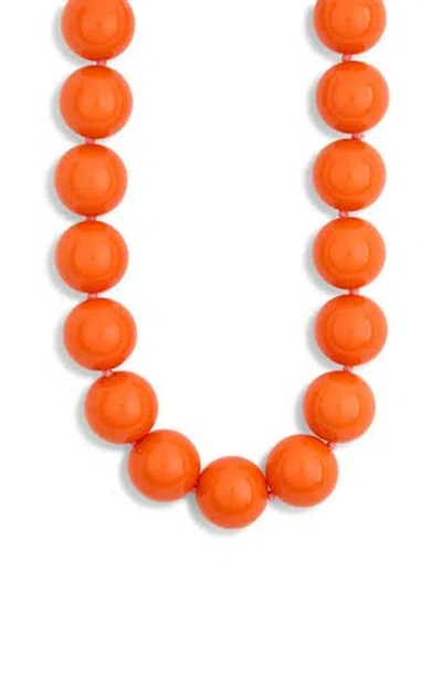 Kenneth Jay Lane 20mm Beaded Necklace In Orange