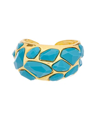 Kenneth Jay Lane 22k Plated Bangle Bracelet In Blue