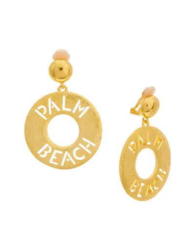 Kenneth Jay Lane 22k Plated Hoop Earrings In White