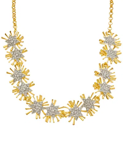 Kenneth Jay Lane 22k Plated Link Necklace In Gold