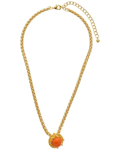 Kenneth Jay Lane 22k Plated Pendant Necklace In Metallic