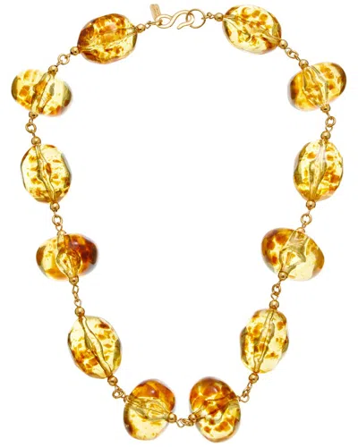 Kenneth Jay Lane 22k Plated Station Necklace In Gold