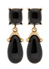 Kenneth Jay Lane 22kt Gold-plated Clip-on Drop Earrings In Black