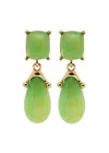 Kenneth Jay Lane 22kt Gold-plated Clip-on Drop Earrings In Green
