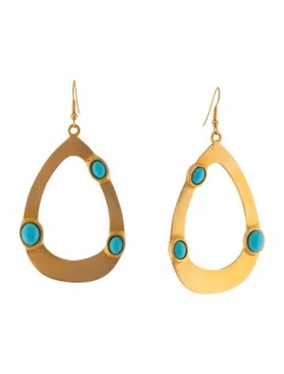 Pre-owned Kenneth Jay Lane Acrylic Hoop Earrings In Multi