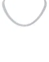 Kenneth Jay Lane Alternating Marquise Cut Cubic Zirconia Tennis Necklace In Rhodium Plated, 16 In Silver