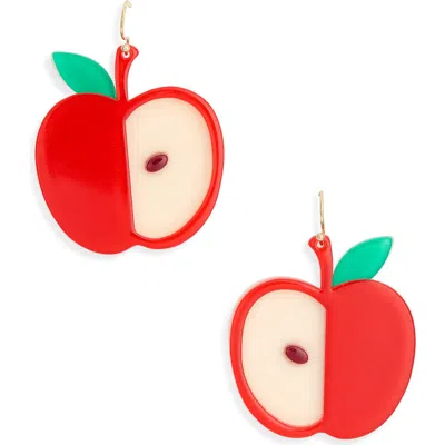 Kenneth Jay Lane Apple Drop Earrings In Red