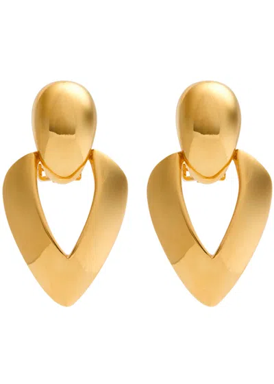 Kenneth Jay Lane Arrow Clip-on Drop Earrings In Gold