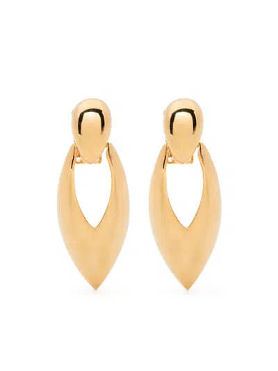 Kenneth Jay Lane Arrow-shape Drop Earrings In Gold