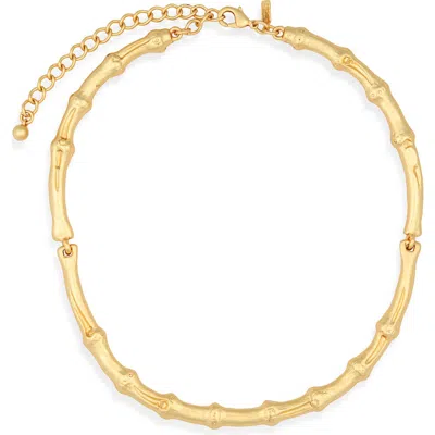 Kenneth Jay Lane Bamboo Shaped Collar Necklace In Gold