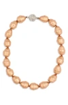 Kenneth Jay Lane Baroque Faux Pearl & Pavé Ball Necklace In Gold Pearl